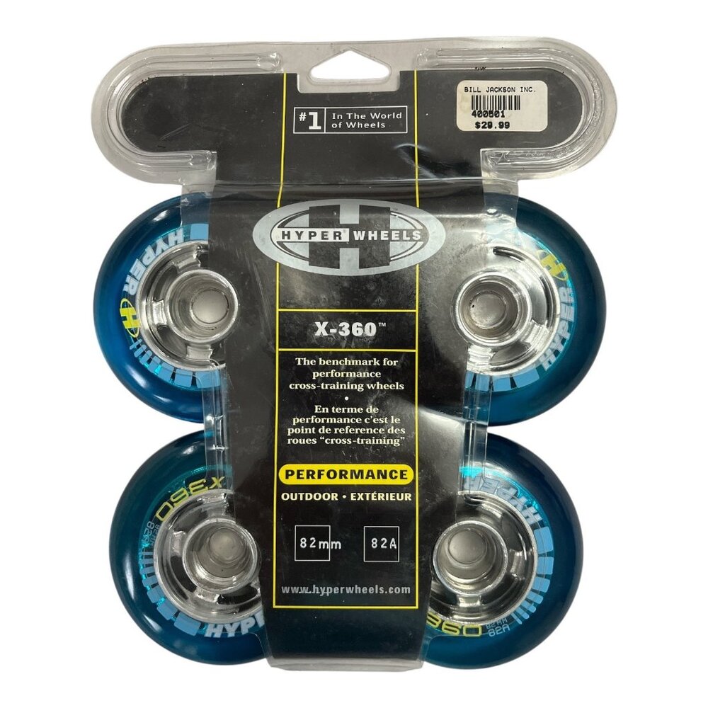 Y2K Hyper Wheels X-360 Inline Skate Wheels Set of 4 – 82mm 82A Made in Italy - Picture 1 of 4